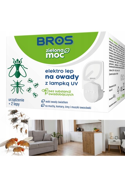 bros Green Moc electroplacă anti-insecte cu lampă UV + 2 cartușe