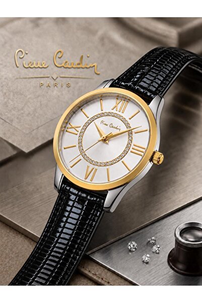 Pierre Cardin ساعة يد نسائية 3 ATM بسوار فولاذي لا يتغير لونه VS.BLKT.1223