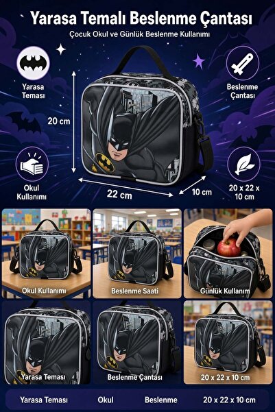 DODOMAR Bat Themed Lunch Box Children's Student School Meal Bag Daily Use 20X...