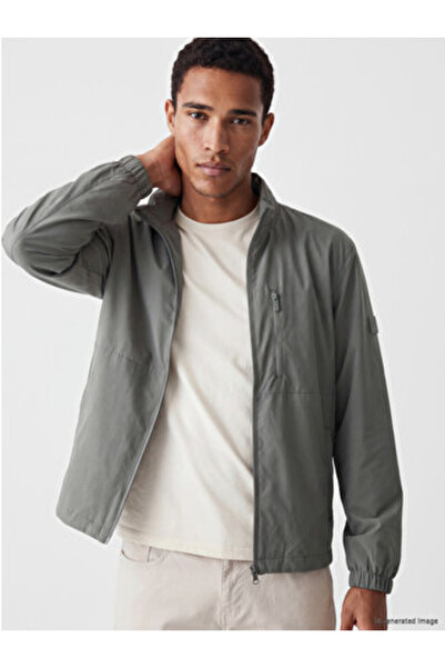 LC Waikiki Turquoise Regular Fit Hooded Men's Raincoat