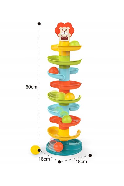 woopie Set de joacă pentru copii: Piscină cu bile cu pistă spiralată și 6 bil...