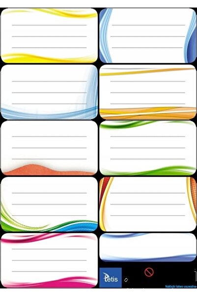 tetis AUTOCOLANTE PENTRU CĂRȚI ȘI NOTEBOOK-URI KN001-02 (25) 1854