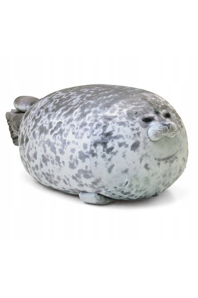 NO BRAND Jucărie de pluș focă de 60cm, pernă moale, pentru copii, gri