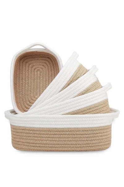 Generic 5-Piece Cotton Rope Storage Basket Set – Woven Nursery & Home Organiz...