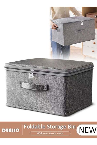 Generic Collapsible Rigid Zip Lidded Storage Boxes Foldable Closet Storage Bo...