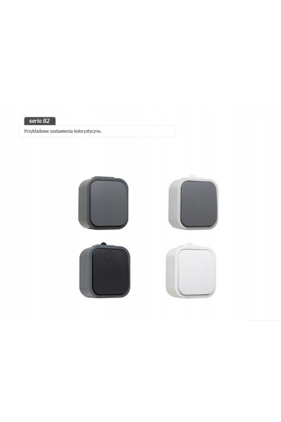 ABEX Priză simplă B2 N/T cu protecție IP54, gri/negru - E+9001581