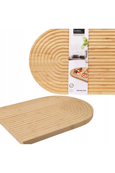 Excellent Houseware Tavă semicirculară decorativă din bambus, 32x24cm, pentru...