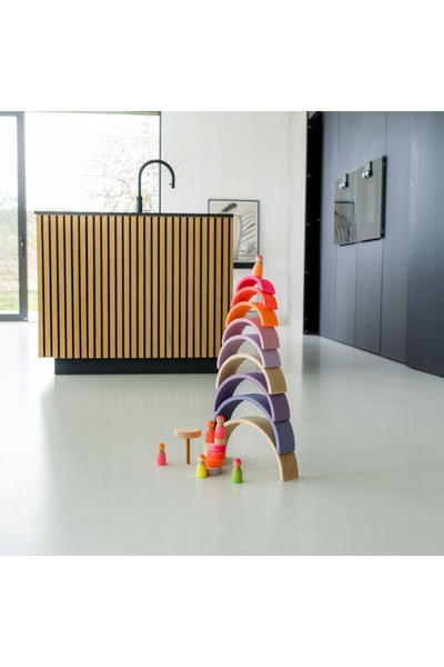 Grimm's Spiel and Holz Design CUBURI DE LEMN GRIMM'S PENTRU COPII PUZZLE ROZ ...