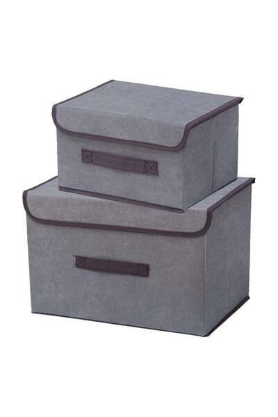 Generic Pack Of 2 Foldable Storage Box With Lid for Clothes, Office, Bedroom,...