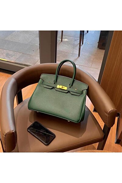 genric حقيبة أنيقة باللون الاخضر مقاس 25cm