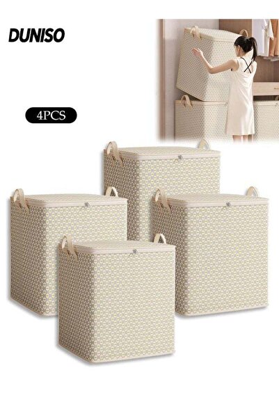 Generic 4 PCS Large Capacity Foldable Clothes and Blanket Storage Bags,Portab...