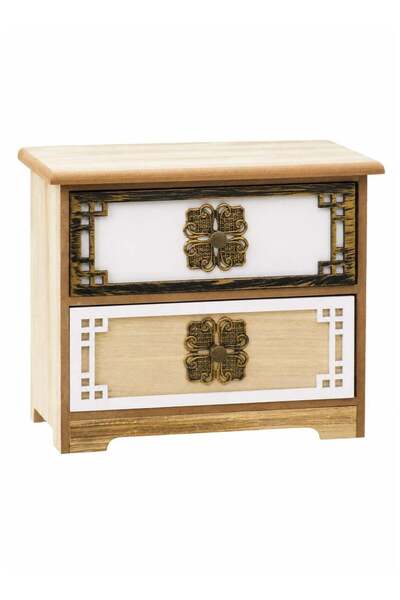 Generic Vintage Inspired Unfinished Wooden Jewelry Box with Antique Flower Kn...