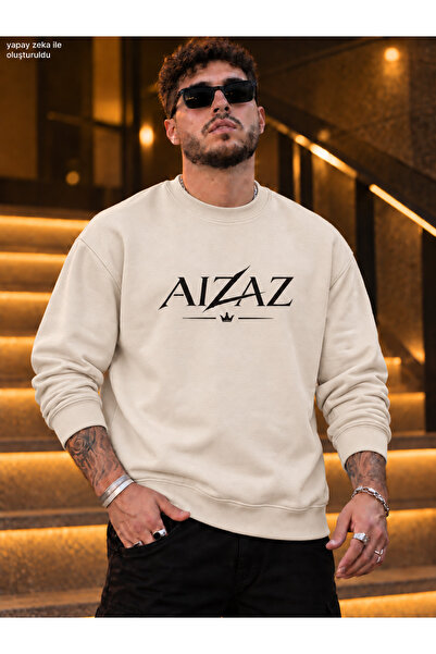 caddekombin Men's Aizaz Crown and Lightning Printed Crew Neck Casual Regular ...