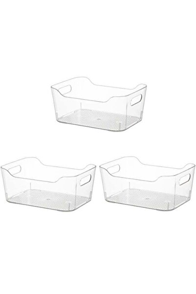 Generic 3 Pack Clear Stackable Storage Boxes with Handles, Pantry Organizer, ...
