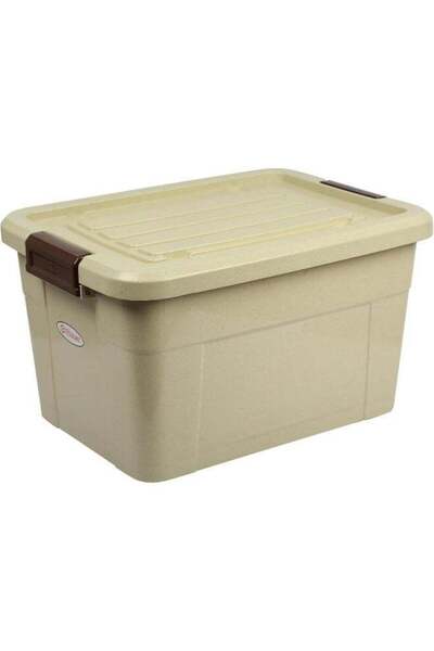 Generic 40L Storage Box with Lockable Lid and Wheels beige