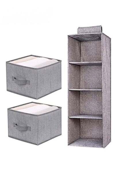 Generic Hanging Closet Organizer,4-Shelf Hanging Shelves With 2 Removable Sto...