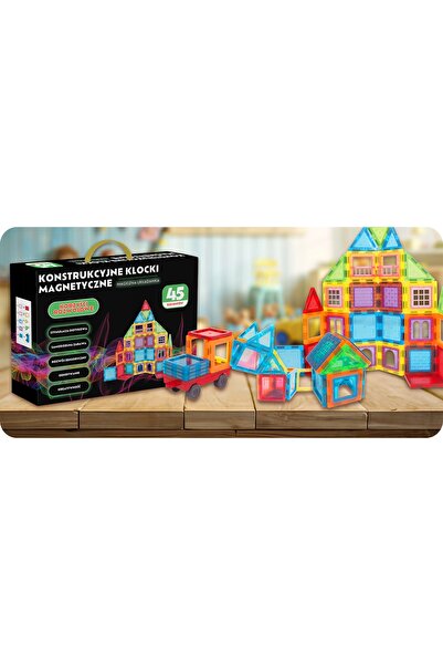 Jimmy Blocuri magnetice de construcție educative 3D, puzzle cu piese mari, 45...