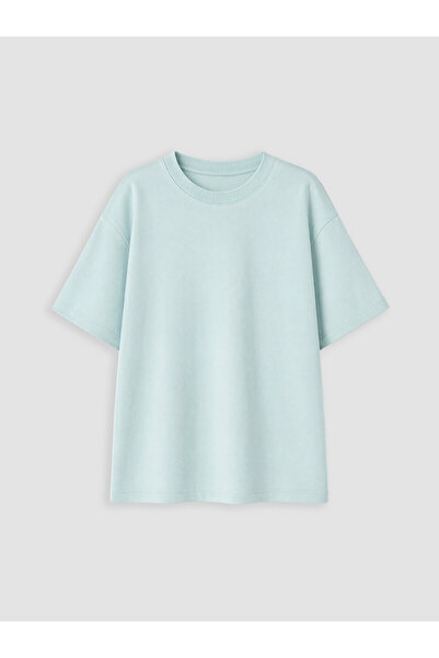 LC Waikiki Two Mt Shop Quality Blue Plain Loose & Baggy Short Sleeve Boys' T-...