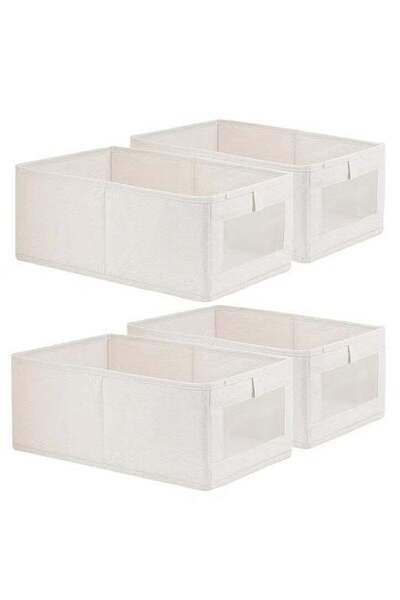 Generic 4Pcs Linen Storage Bins Closet Organizers and Storage with Clear Wind...
