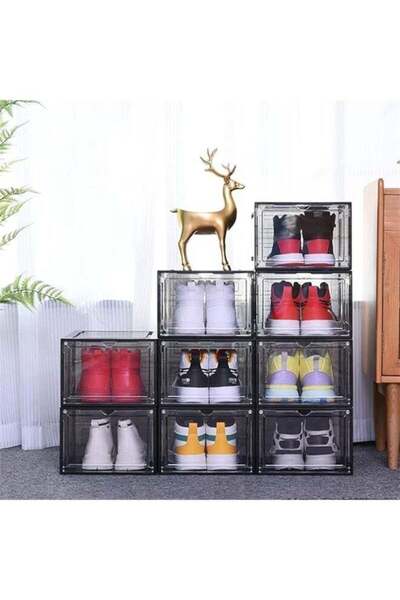 Generic 9 Pack Shoe Storage Box, Transparent Shoe Organizer Box, Stackable Sh...