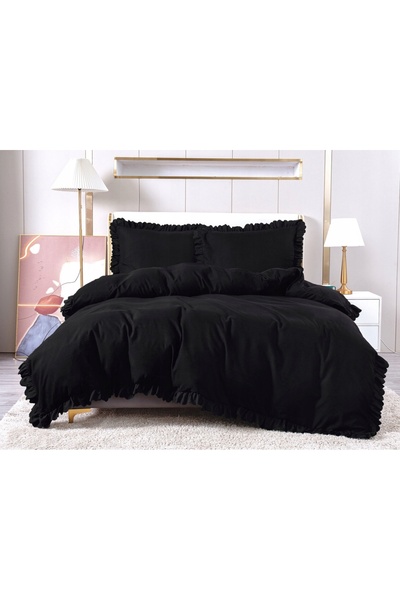 Cotton World Set de lenjerie de pat cu volane 140x200 Față de pernă moale 70x...