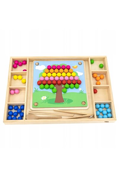 Viga Joc Montessori din lemn pentru dezvoltarea abilităților motorii: Puzzle ...