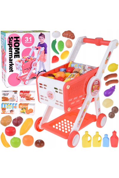 Jokomisiada Cărucior de cumpărături din plastic, alimentar, 50 cm, 5905258542454
