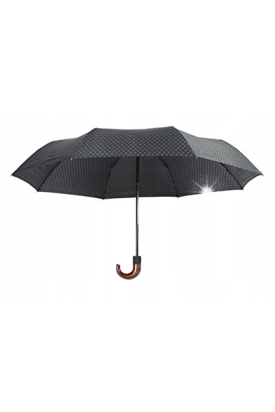 NO BRAND Umbrelă automată pliabilă scurtă 69 cm neagră