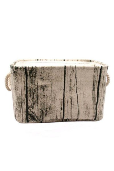 Generic Stylish Tree Stump Design Wood Grain Rectangular Storage Basket Washa...