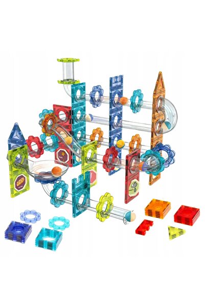 woopie Set educativ de blocuri magnetice 3D pentru pistă de bile, 113 piese.