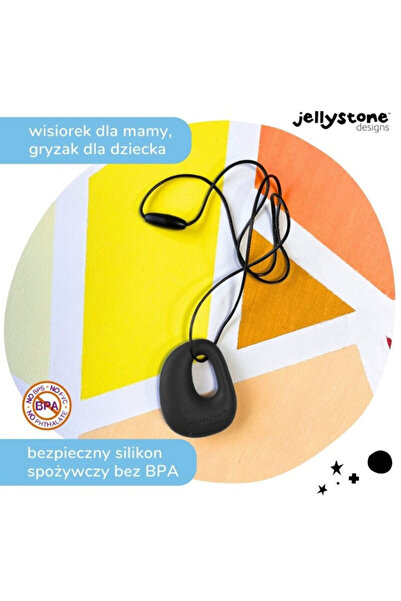 Jellystone Jucărie de dentiție din silicon, neagră, sigură pentru bebeluși.