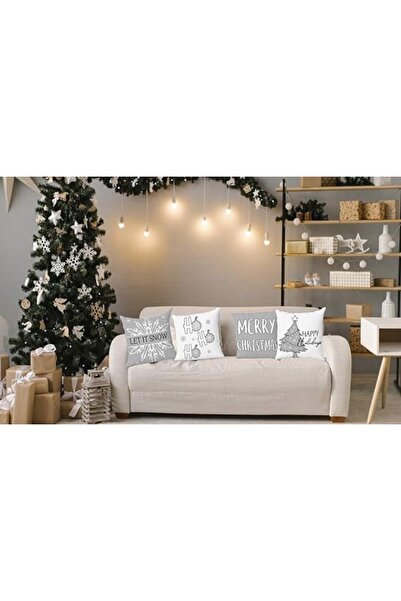 NO BRAND Fețe de pernă decorative din in 45x45 4 bucăți