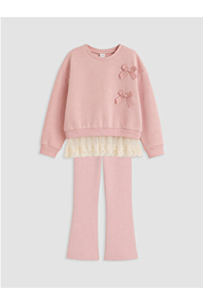 LC Waikiki Pink Bowknot Girls' Thick Set