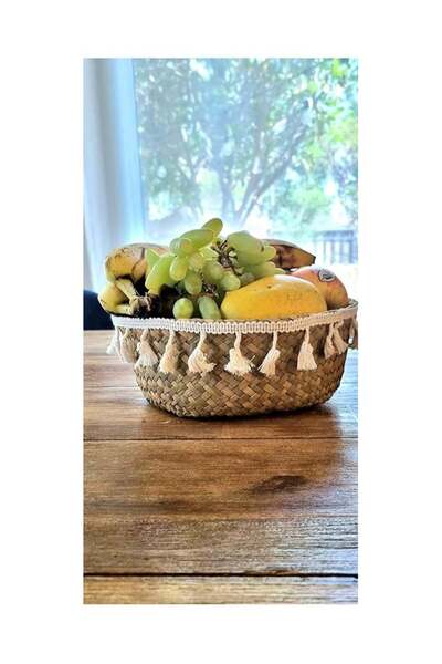 Generic Medium Macrame Wicker Storage Basket