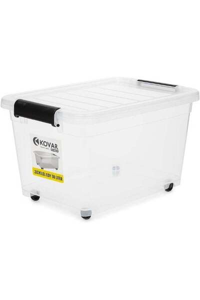 Generic Kovar Storage Box with Wheels, Clear Plastic Container with Secure Li...