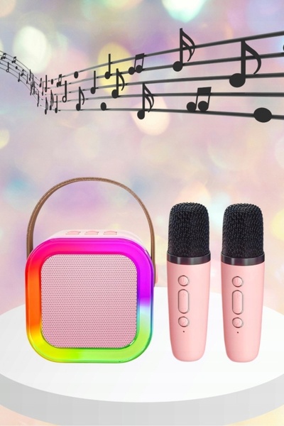 NO BRAND KARAOKE 2 microfoane și difuzor pentru copii – set fără fir Bluetoot...