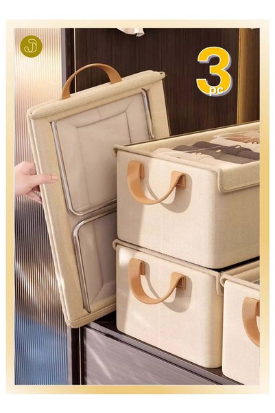 Generic 3 pcs Foldable Dustproof Cloth Storage Box with Transparent Cover & S...
