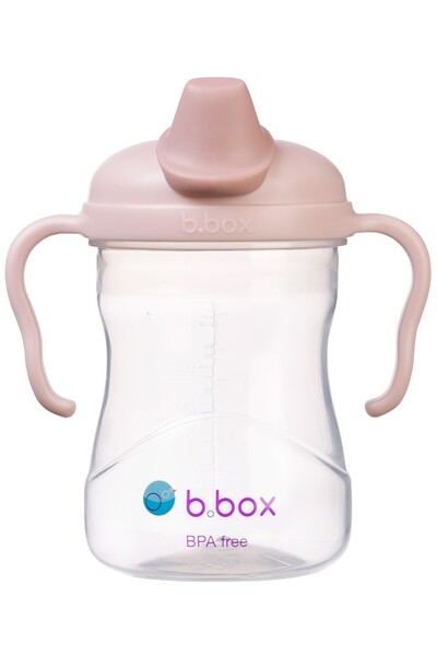 b.box Cana Niekapek pentru copii 4m+ 240ml cu duză moale și capac roz pal