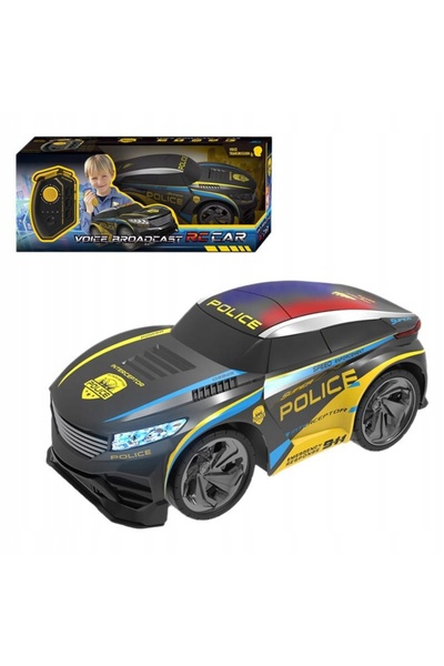 MADEJ Mașină R/C de poliție, transmisie vocală la 2,4 GHz, lumini și sunete