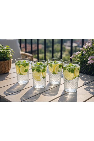 FLORINA Pahare de sticlă Alexis 8 bucăți long drink 340 ml și apă 260 ml