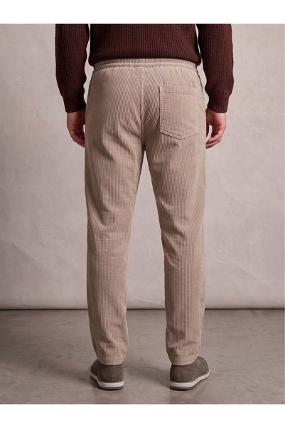 DİVERSİ Men's Seasonal Lace-Up Waist Comfortable Fit Corduroy Trousers