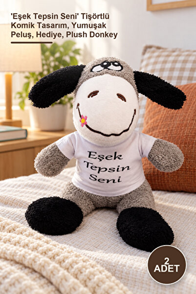 Yenilig 2 Pieces Plush Toy Donkey - Funny Design with'Donkey, Give You' T-Shi...