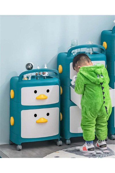 Generic Kids Toys Storage Organizer, 2 Tier Plastic Baby Storage Bins with Wh...