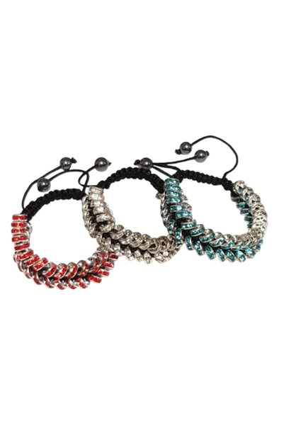 Nafpro Set de 2 brățări Shamballa cu cristale, multicolore, reglabile