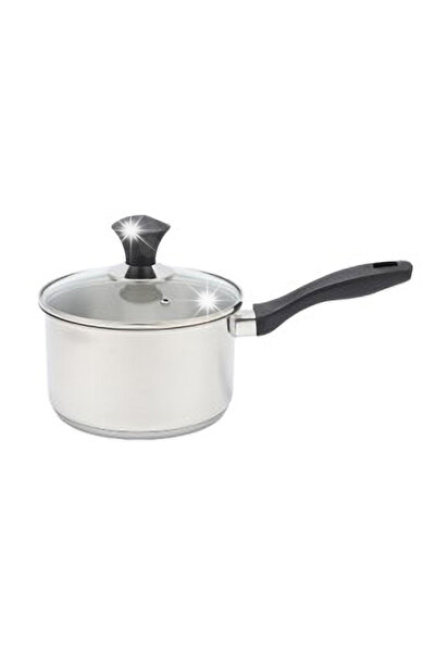 FLORINA Oală rotundă din oțel inoxidabil Rey 16 cm 1.8 l cu capac de sticlă, ...