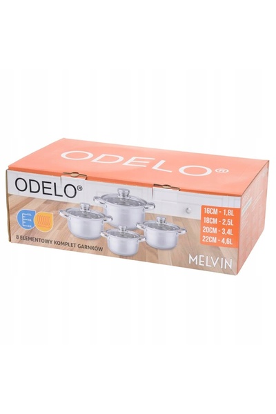 Odelo SET COMPLET DE OALE, 4 PIESE, DIN INOX, PENTRU INDUCȚIE ȘI GAZ, CU CAPAC