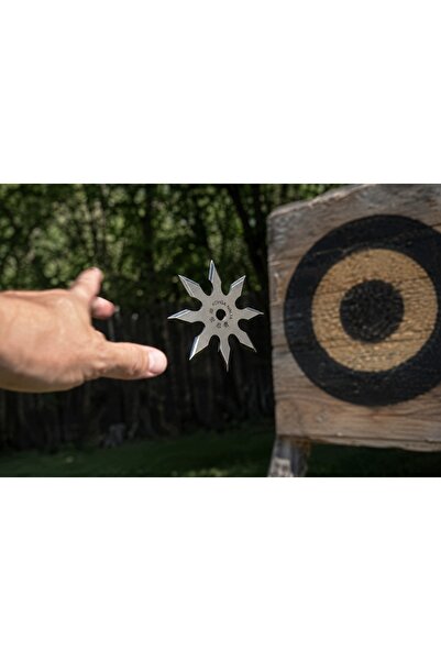 NO BRAND SHURIKEN 8 RAMION SET COMPLET 4 BUCĂȚI SĂBIE DE ARUNCAT ARGINTIE TIP...