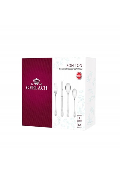 Gerlach Set tacâmuri pentru copii Bon Ton Pieski, 4 piese, cutie NK 38