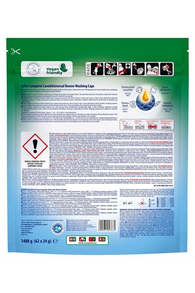 Sofin Capsule pentru spălarea țesăturilor deschise la culoare și albe, 62 buc...