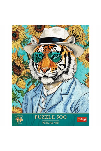 Trefl PUZZLE 500 PREMIUM TIGRU DE PÂINE ȘI FLOAREA-SORĂLUI 37626